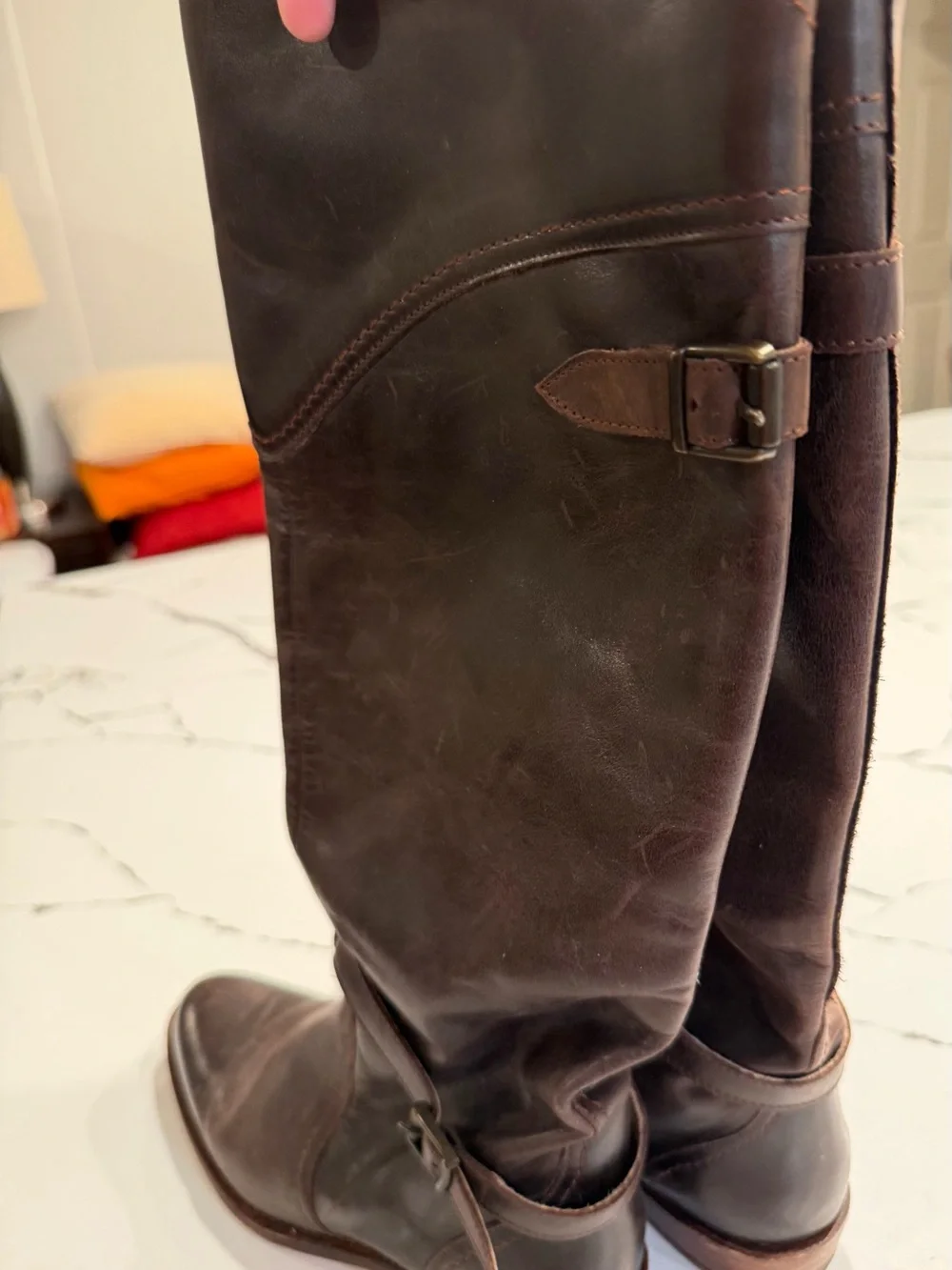 FRYE Women's Tall Brown Leather Riding Boots size 6